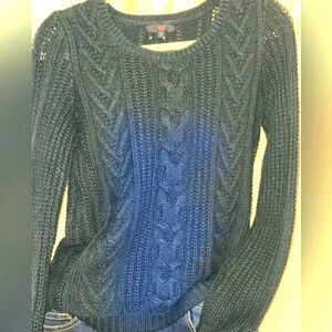 Cable knit sweater chunky -Gap wms Sz-M navy blue